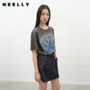 NEELLY纳俪商场同款夏季新款百搭圆领印花T恤女休闲简约透气上衣N26044T04538 商品缩略图0