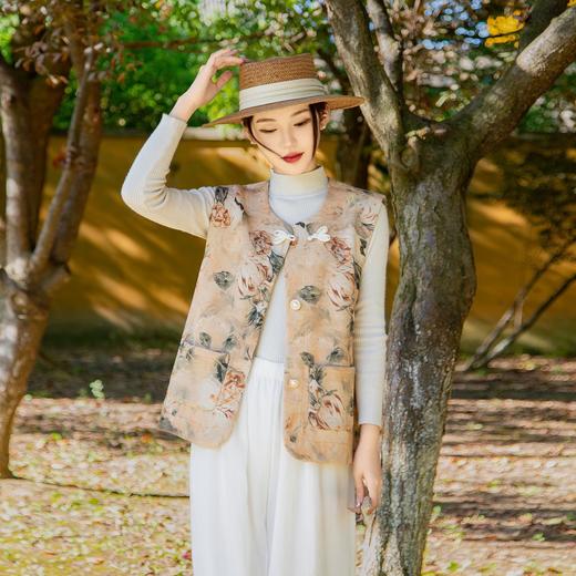 百媚生 国风新中式马甲复古马夹气质文艺坎肩XEJ 商品图2