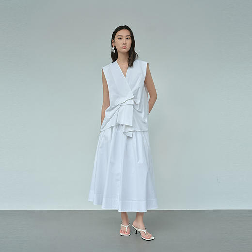 NEELLY纳俪商场同款夏季新款白色清新优雅半身裙女显瘦气质大摆裙N26044E04552 商品图2