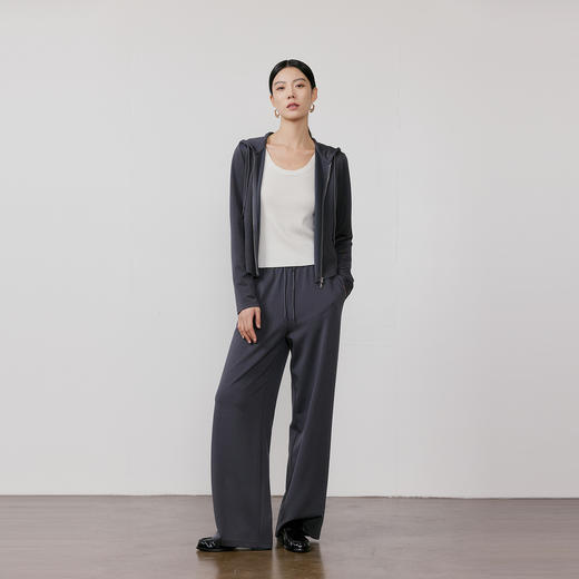 NEELLY纳俪商场同款春季新款时尚垂顺宽松直筒裤女随性休闲长裤N26031H01125 商品图2