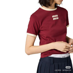 Miu两款撞色圆领短袖T恤0224