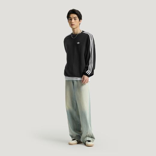 Adidas阿迪达斯3S CREW SWEATSHIRT 纯棉篮球风运动宽松长袖套头卫衣套头衫KG3898 商品图3