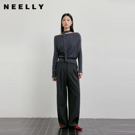 NEELLY纳俪商场同款春季新款时尚垂感休闲直筒裤女舒适百搭长裤N26011H01019