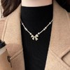 雀说 满钻蝴蝶结珍珠项链女轻奢高级感锁骨链XL6227 商品缩略图2