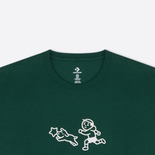 【春上新】【6折】7楼CONVERSE匡威 绿色男女同款涂鸦扎染短袖T恤UCH886-EIE 吊牌价369元 折后价221 商品图1