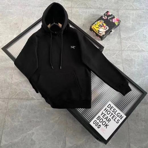 F030119春季款印花前面小LOGO后背大logo纯棉连帽卫衣 商品图3