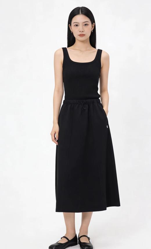 F030142日常休闲中长款A字廓形松紧腰半身裙 商品图12