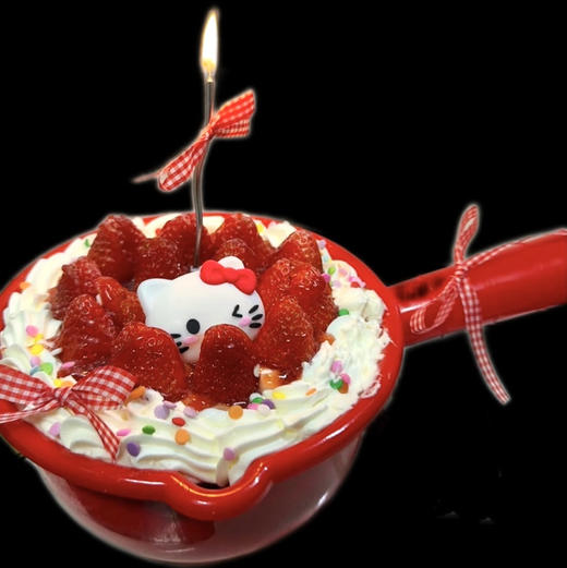 Kitty草莓水瓢蛋糕（直径16cm，丝带随机） 商品图0