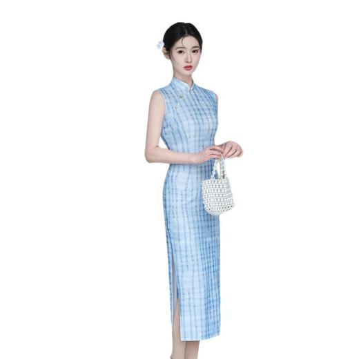港风无袖旗袍日常可穿，改良新中式格子文艺年轻款旗袍GX-282311 商品图4
