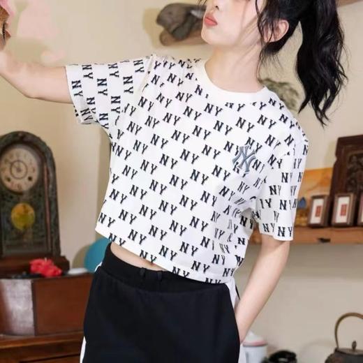 F030168夏季休闲百搭字母满印短款圆领套头T恤 商品图8