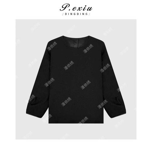 03-2潘依绣丁丁宠粉极简主义高级感后背扣宽松长袖圆领卫衣Q03654 商品图0