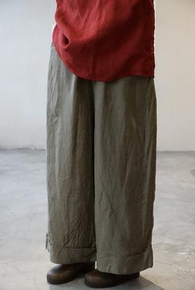 Atelier d'antan麻质直筒阔腿裤
