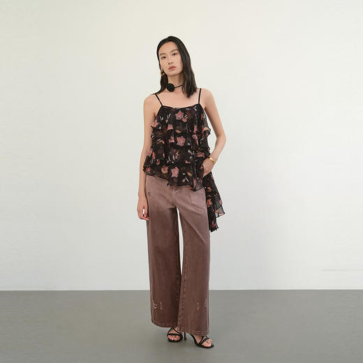 NEELLY纳俪商场同款夏季新款时尚做旧感直筒牛仔裤女百搭简约长裤N26044H04553 商品图2