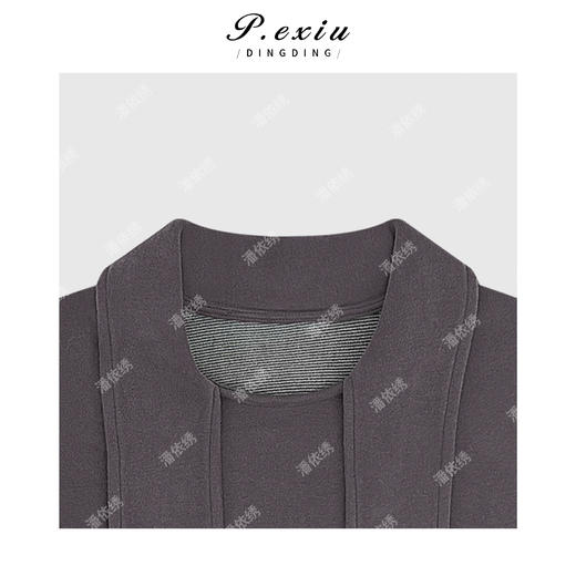 03-2潘依绣丁丁宠粉设计感慵懒减龄格纹拼接兔耳朵系带磨毛长袖卫衣Q38941 商品图2