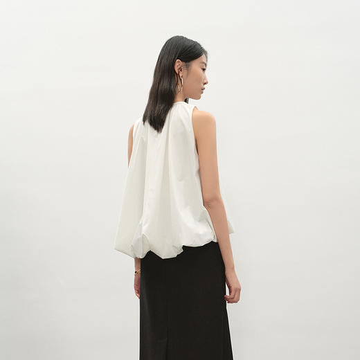 NEELLY纳俪商场同款夏季云朵轻盈感挂脖上衣女简约设计感套头上衣N26054R04411 商品图1