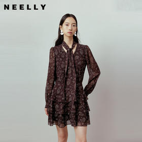 NEELLY纳俪商场同款春季新款时尚优雅宽松连衣裙女舒适休闲长裙N26012Y01052