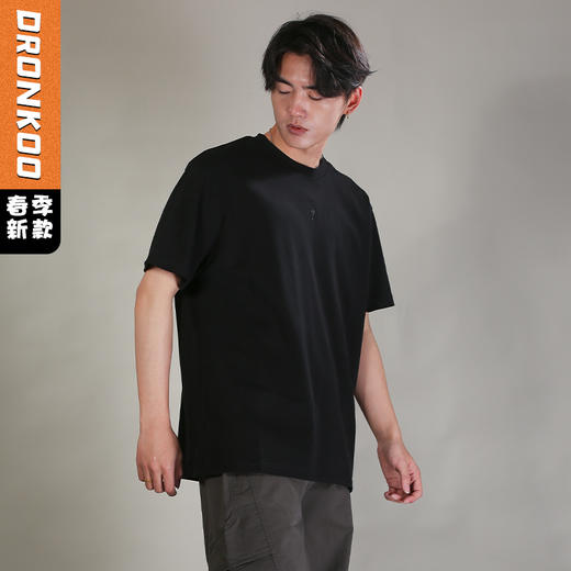 DRONKOO 2026 圆领前中问号刺绣短袖T恤 商品图0