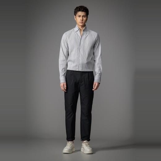 PINLI品立2026春季新款商务男士尖领条纹修身长袖衬衫打底衬衣潮GD262113004 商品图4