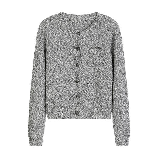 NEELLY纳俪商场同款春季新款小香短款针织开衫女肌理感百搭上衣N26011A01001 商品图3