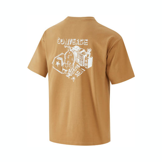 【春上新】【7折】7楼CONVERSE匡威 焦糖色猫猫涂鸦扎染短袖T恤MCH619-J7D 吊牌价299元 折后价209 商品图1