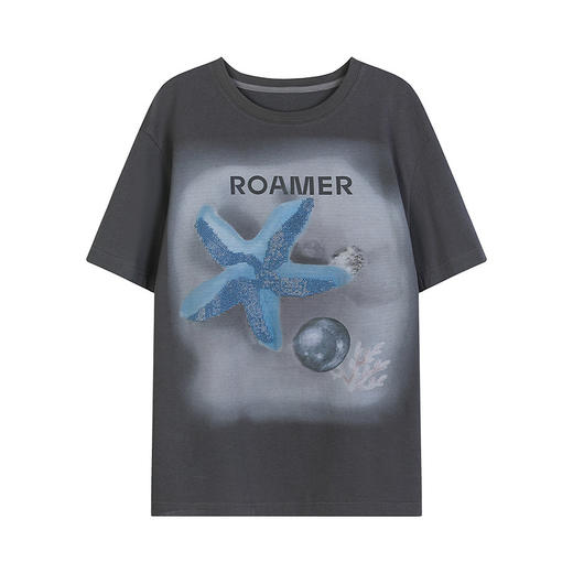 NEELLY纳俪商场同款夏季新款百搭圆领印花T恤女休闲简约透气上衣N26044T04538 商品图3