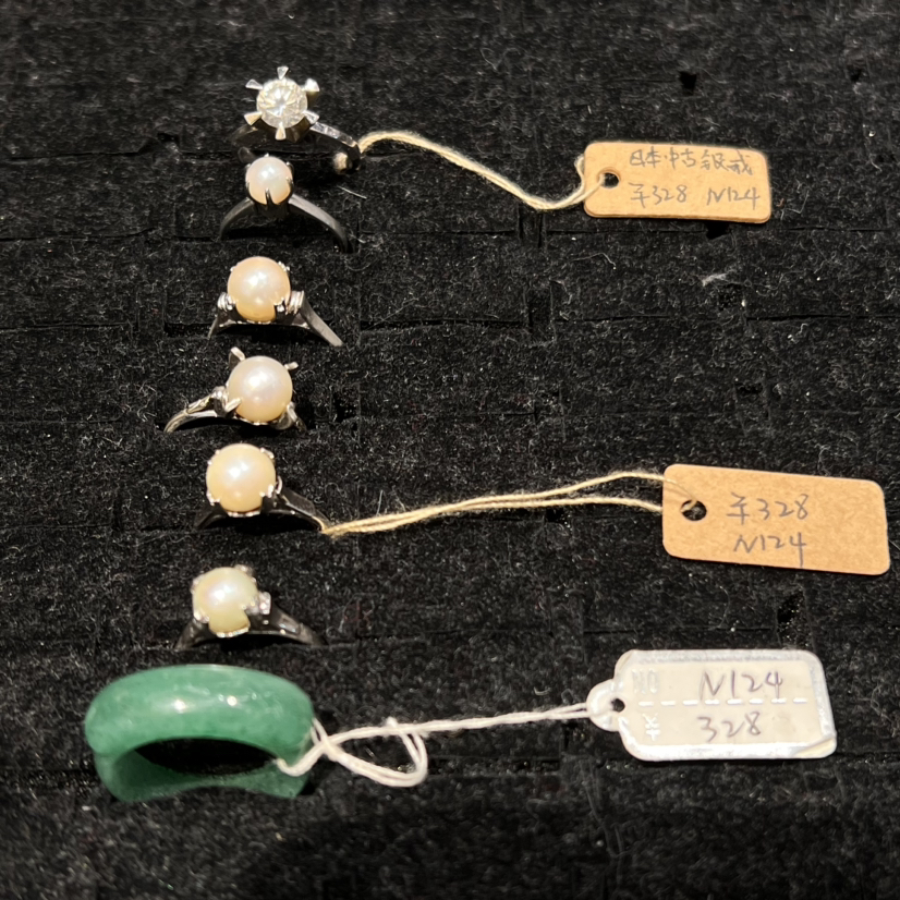 【苏州】日本中古银戒 天然珍珠  N124 