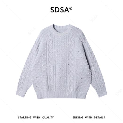SDSA男装2026新款日系重工针织上衣麻点工艺立体珠点宽松针织衫 商品图0