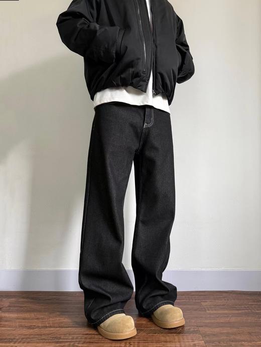 F030193美式赤耳丹宁复古水洗直筒微阔重磅原牛牛仔裤 商品图5