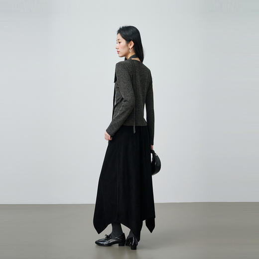 NEELLY纳俪商场同款春新款设计感精致时尚套装女针织衫半裙两件套N26014Z05505 商品图1