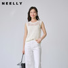NEELLY纳俪商场同款夏季新款无袖拼接镂空针织衫女舒适休闲上衣N26044A04580 商品缩略图0
