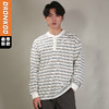 DRONKOO 2026 圆领前开扣多色细条纹长袖中厚T恤 商品缩略图0
