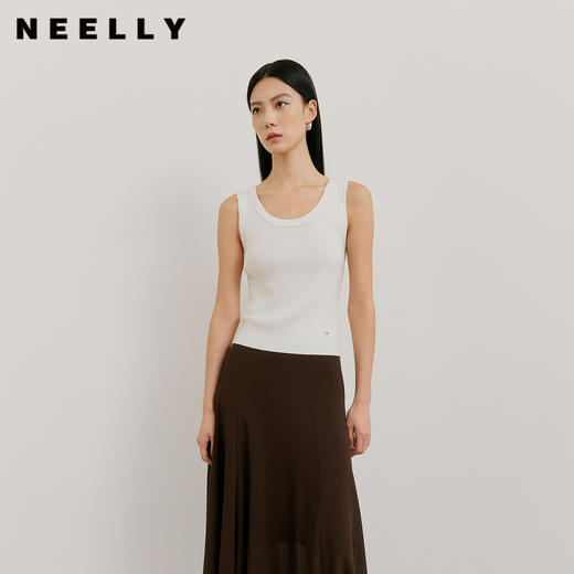 NEELLY纳俪商场同款春新款时尚舒适修身针织背心女亲肤百搭款上衣N26023A01079 商品图0