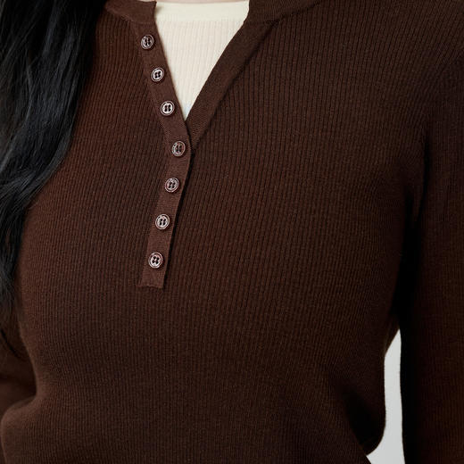 NEELLY纳俪商场同款春季新款时尚修身假两件针织衫女显瘦休闲上衣N26014A03310 商品图2