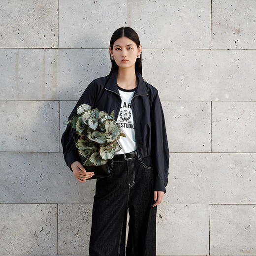 NEELLY纳俪商场同款春季新款设计感美式夹克女时尚短款气质上衣N26024C04513 商品图2