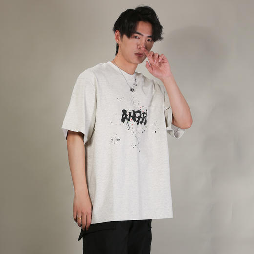 DRONKOO 2026 圆领前ANGEL彩点印花阔短袖T恤 商品图2
