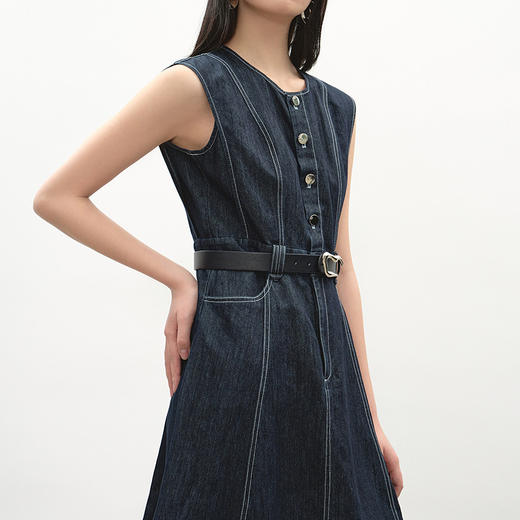 NEELLY纳俪商场同款夏季新款高级感时髦牛仔连衣裙女复古气质长裙N26044Y04543 商品图2