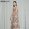 NEELLY纳俪商场同款春新款气质印花吊带连衣裙女中长款收腰A字裙N26034Y04508 商品缩略图0