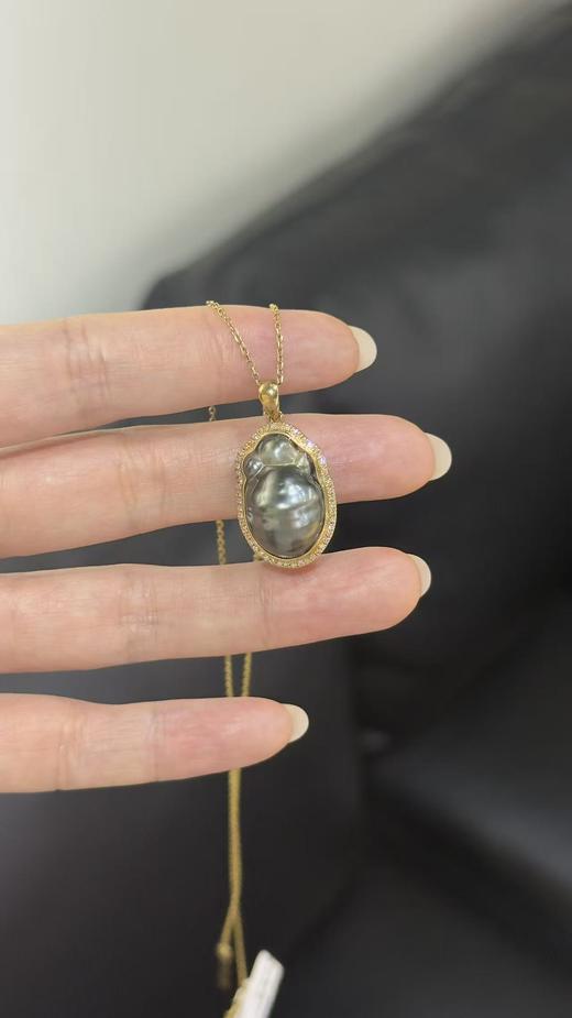 3号⁶18k真金真钻【大溪地巴洛克吊坠】20*13mm，出证书，24小时鉴赏期【香港】SS06-QTT-XGZZ 商品图1