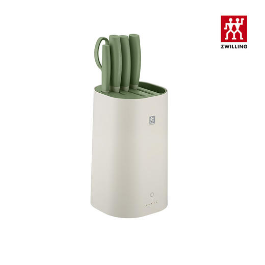 【双立人除菌刀架6件套绿色】德国双立人除菌刀架6件套家用厨房菜刀紫外线不锈钢刀具套装绿色 商品图4