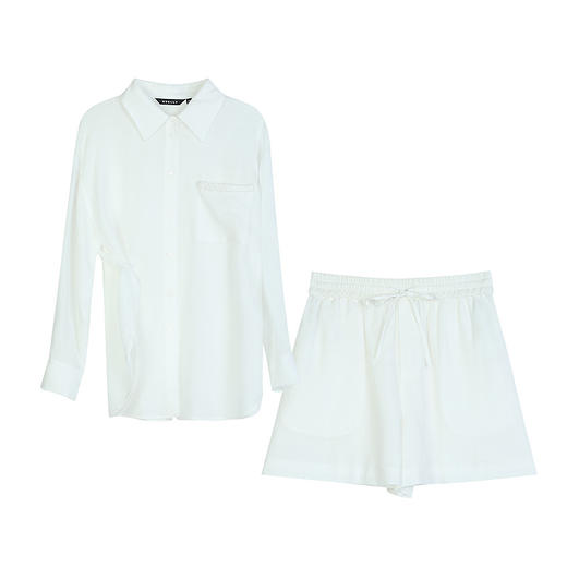 NEELLY纳俪商场同款夏季新款时尚显白简约衬衫两件套女休闲套装N26044Z04546 商品图3