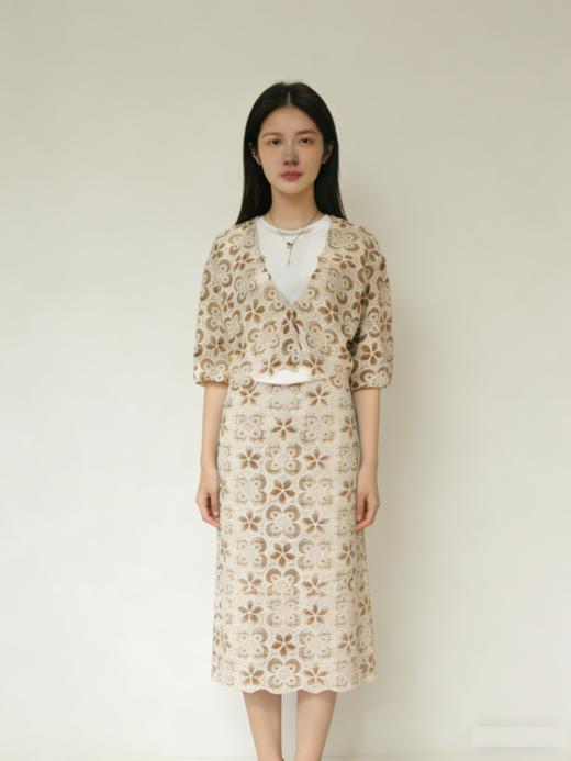 G2000女装SS26商场新款【BLACK】镂空针织外套61981070 商品图1