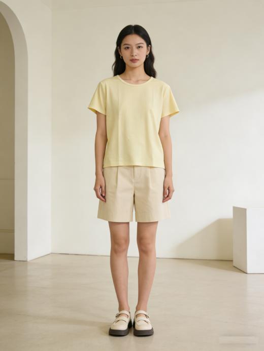 佐丹奴女装26年新款坑条罗纹圆领短袖T恤衫05326253 商品图1