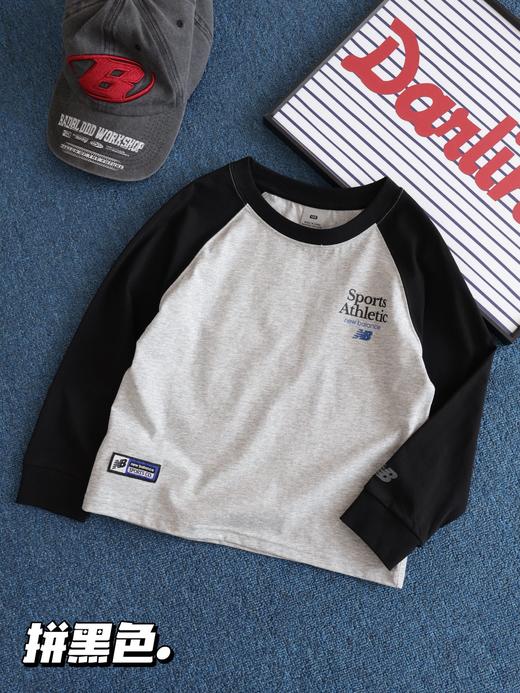 直发【2604】 春夏秋都可穿的百搭长袖【NB家撞色插肩袖T恤】 商品图2