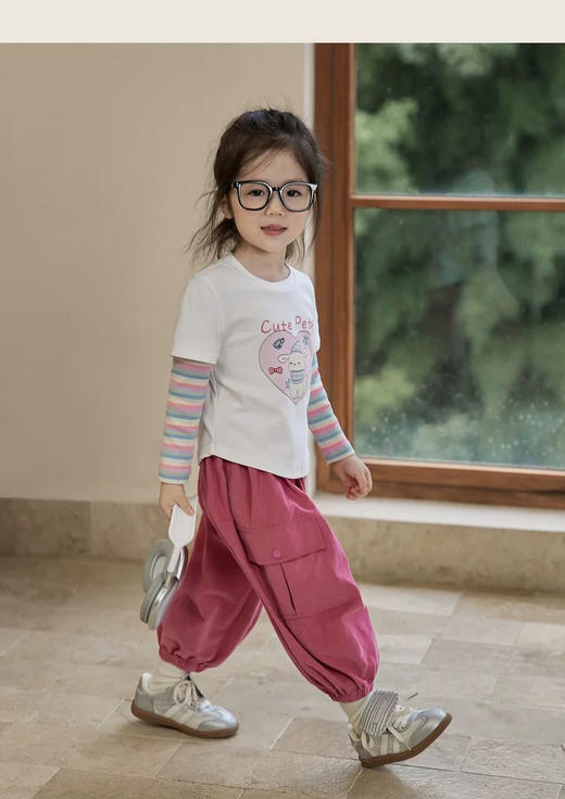 26春款🔥萌娃必入！！！🌸【西蒙日记·假两件彩虹纯棉拼接T恤XXJLJTX】正品授权 🍒力推款必定是赚足口碑的儿童T恤！狠狠吸一波粉的王炸款🔥！ 商品图1