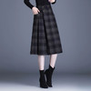 MYX格子通勤A字裙2025年秋冬款中长款高腰显瘦半身裙时尚气质伞裙 商品缩略图1