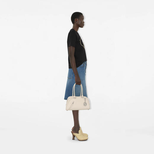 【二】BURBERRY 巴宝莉 女士马术骑士印章刺绣棉质圆领短袖T恤 黑色 8111658 A1189 商品图3