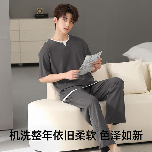 【L-3XL】【兰精莫代尔】【有棵树】男士夏季短袖长裤家居服套装 商品图8
