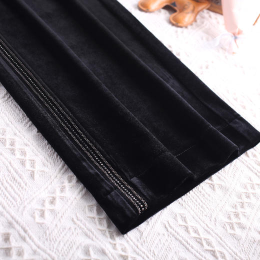 MYX金丝绒阔腿裤女装春秋季2026年新款垂感宽松直筒休闲裤 商品图4