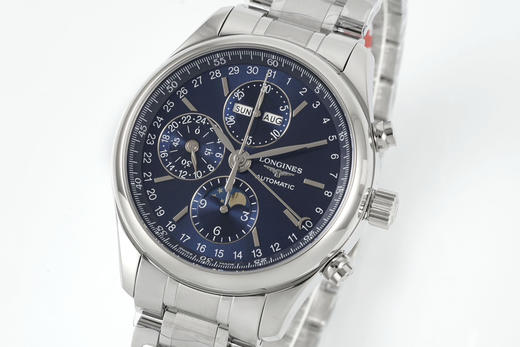 AF浪琴名匠8针月相功能腕表系列（搭载满血版一体机芯➕亚洲7751机芯）42MM精钢表壳经过抛光处理，延续了浪琴的优雅气质，表壳左侧隐藏了星期历的调节按钮 整个手表基于正品original原版开模❕❕ 商品图0