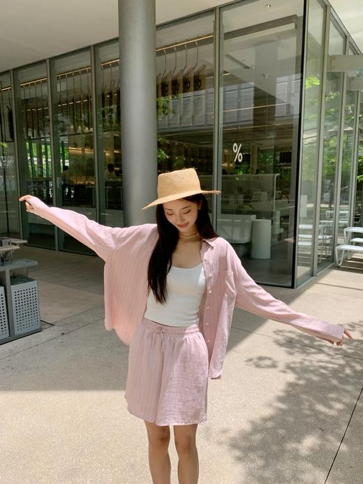 格桑米Gesamy棉麻条纹衬衫套装 商品图1